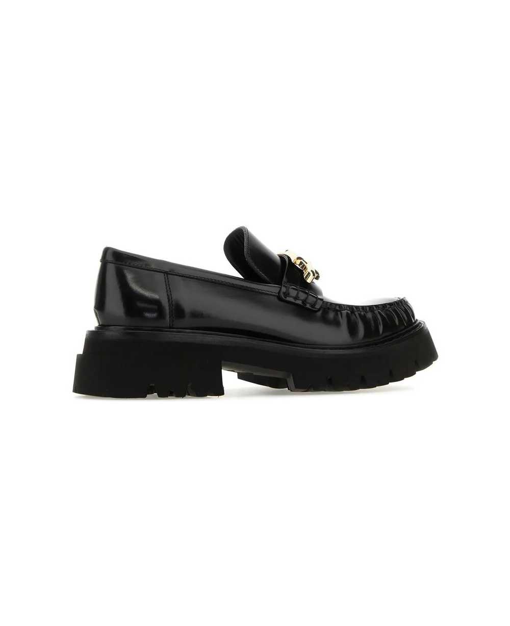 FERRAGAMO Black Leather Ingrid Loafers - image 3