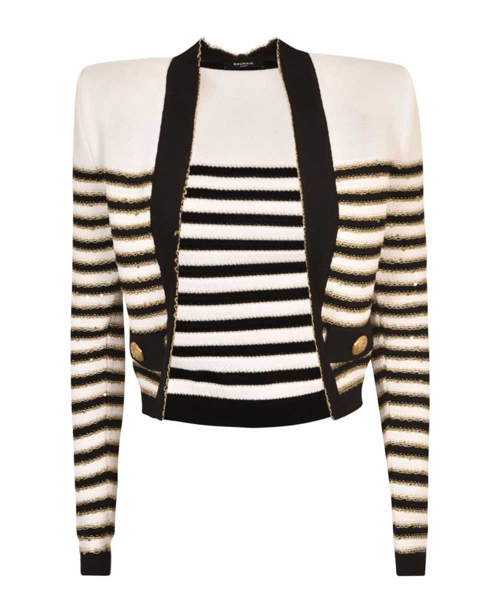 Balmain Stripe Detail Cardigan - image 1