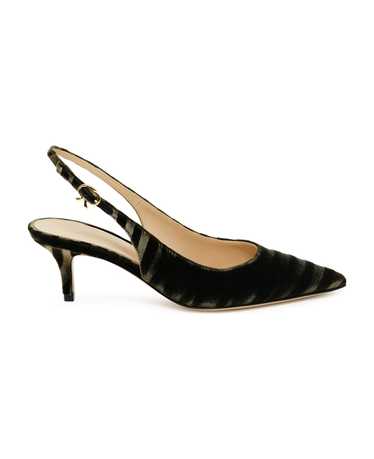 Gianvito Rossi Mink Zebra Print Velvet Pumps