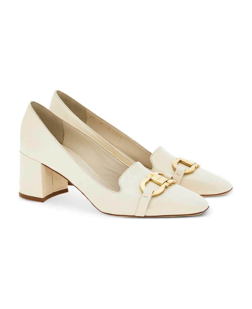 FERRAGAMO Cream White Patent Lambskin Pumps - image 2