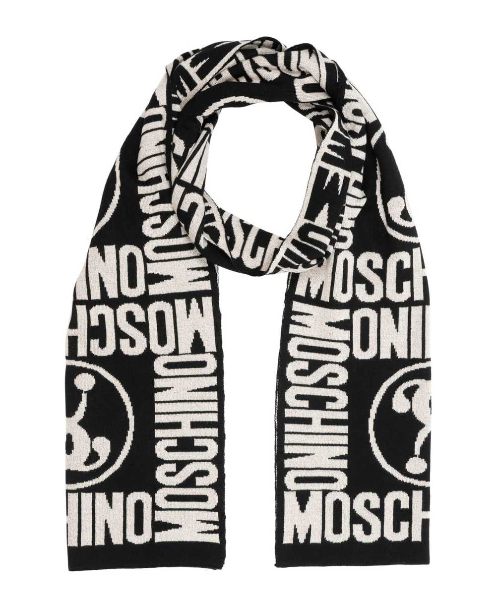 Moschino Double Question Mark Wool Wool Scarf - image 1