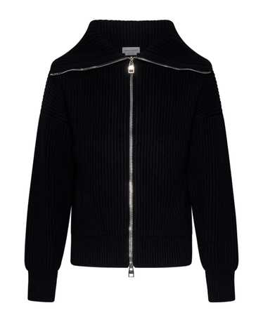 Alexander McQueen Black Ribbed Sweater With Funnel