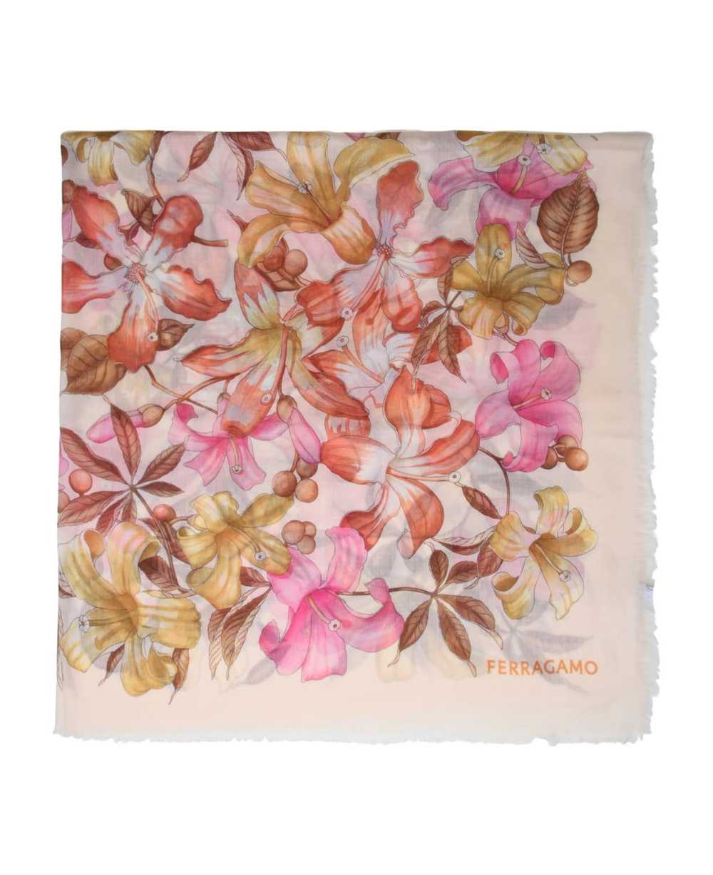 FERRAGAMO Cashmere Shawl With Flower Pattern - image 1