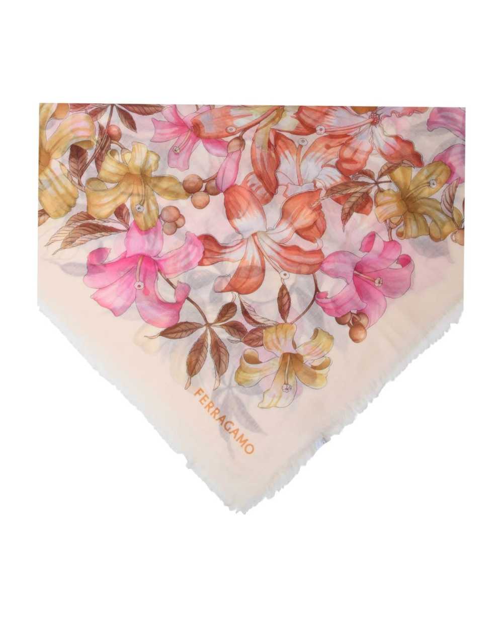 FERRAGAMO Cashmere Shawl With Flower Pattern - image 2