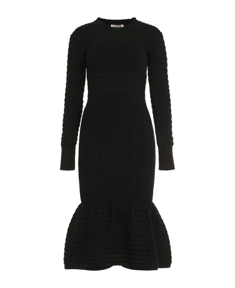 Alexander McQueen Ribbed Knit Midi Dress - image 1