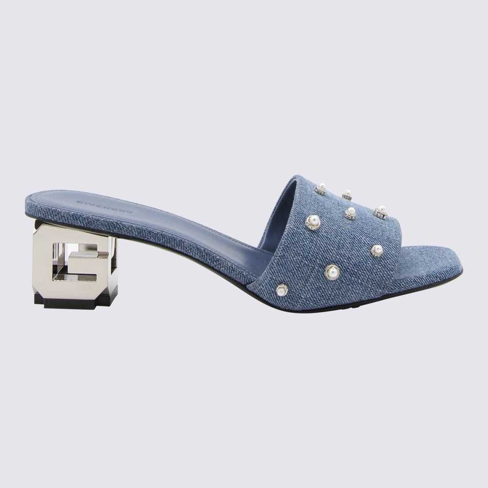 GIVENCHY MEDIUM BLUE DENIM G CUBE MULES - image 1