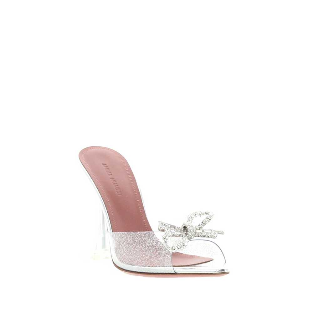 Amina Muaddi Rosie Glass Slipper Glitter Silver - image 2