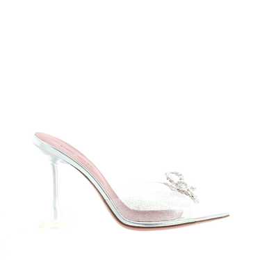 Amina Muaddi Rosie Glass Slipper Glitter Silver - image 1