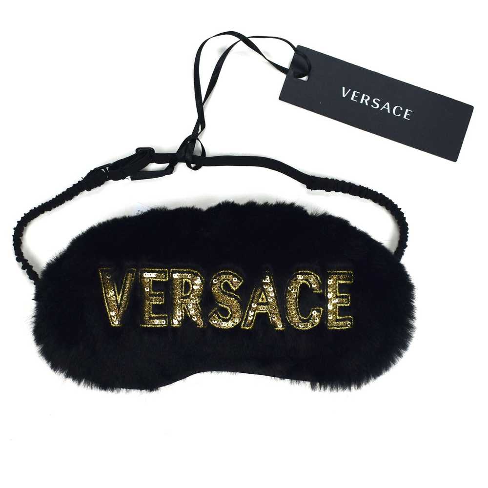 Versace Sequin Logo Plush Sleep Mask - image 1