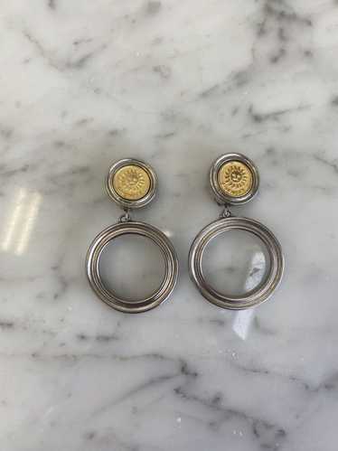 Givenchy 80s Sun Logo Clip On Hoop Earrings