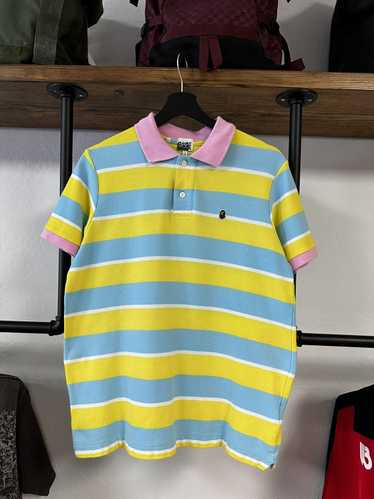 Bape × Nigo Bape cotton candy striped polo