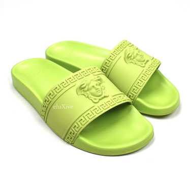 Versace Neon Green Palazzo Medusa Pool Slides NWT