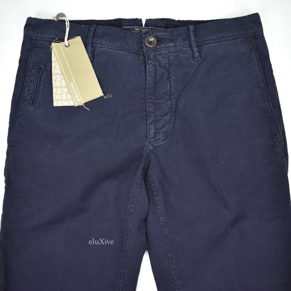 Incotex Navy Blue Washed Twill Pants NWT - image 3