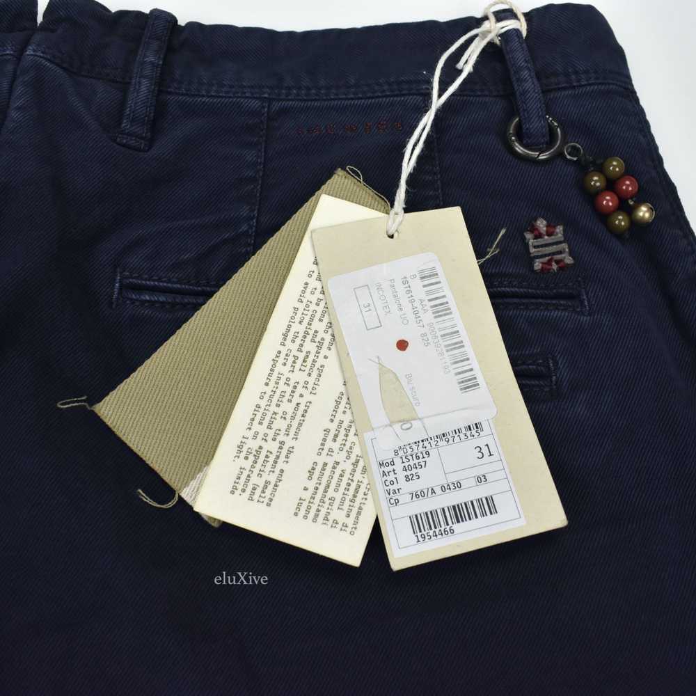 Incotex Navy Blue Washed Twill Pants NWT - image 7