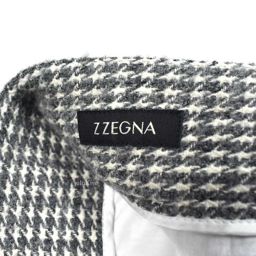 Z Zegna Gray White Houndstooth Wool Stirrup Pants… - image 3