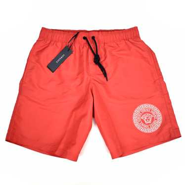 Versace Red Medusa Logo Swim Shorts sz 3