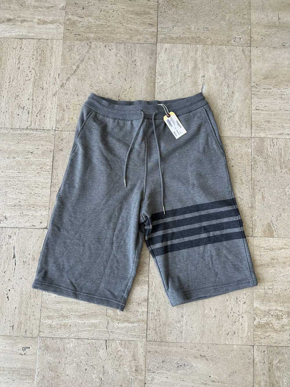 Thom Browne Gray Stripe Long Sweatshorts - image 2