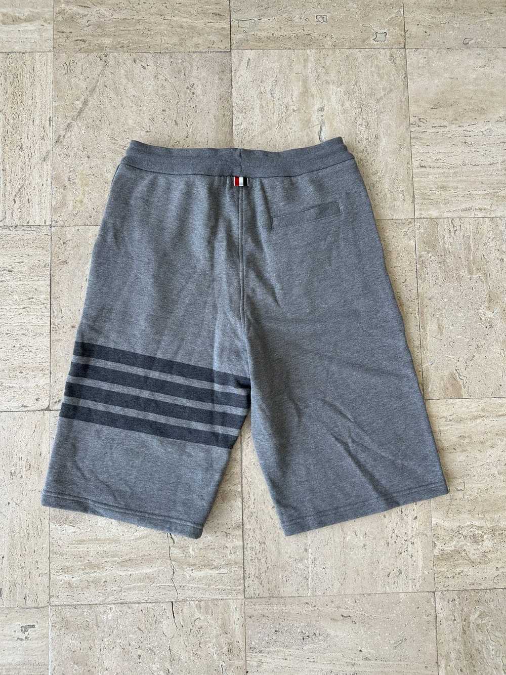 Thom Browne Gray Stripe Long Sweatshorts - image 3