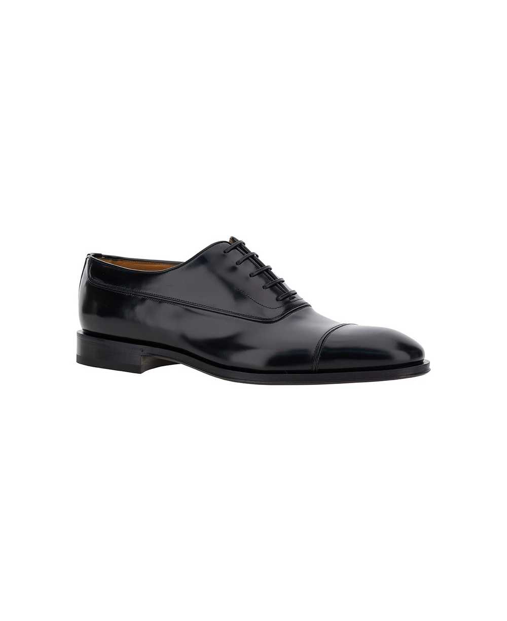 FERRAGAMO Black Oxford Lace-up With Toe Cap Detai… - image 2