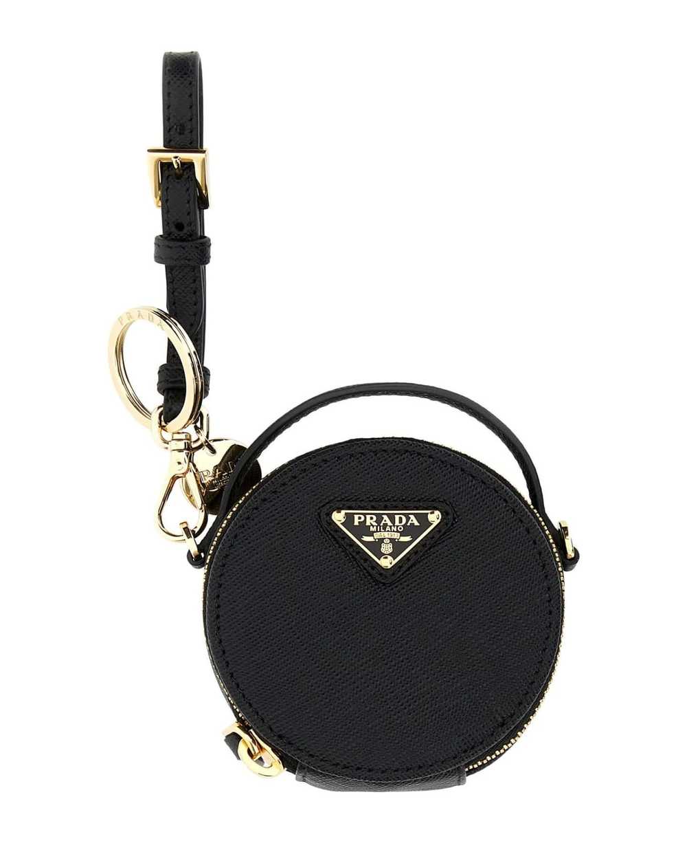 Prada Black Leather Key Chain - image 1