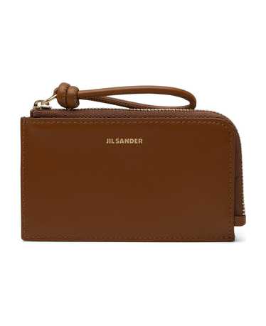 Jil Sander Brown Leather Slip Card Holder