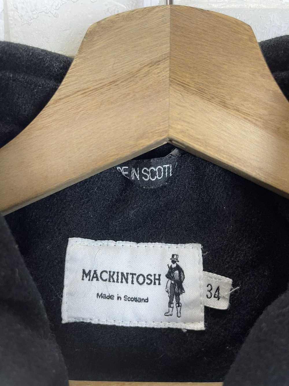 VINTAGE BLACK WOOL MACKINTOSH POCKET SCOTLAND - image 4