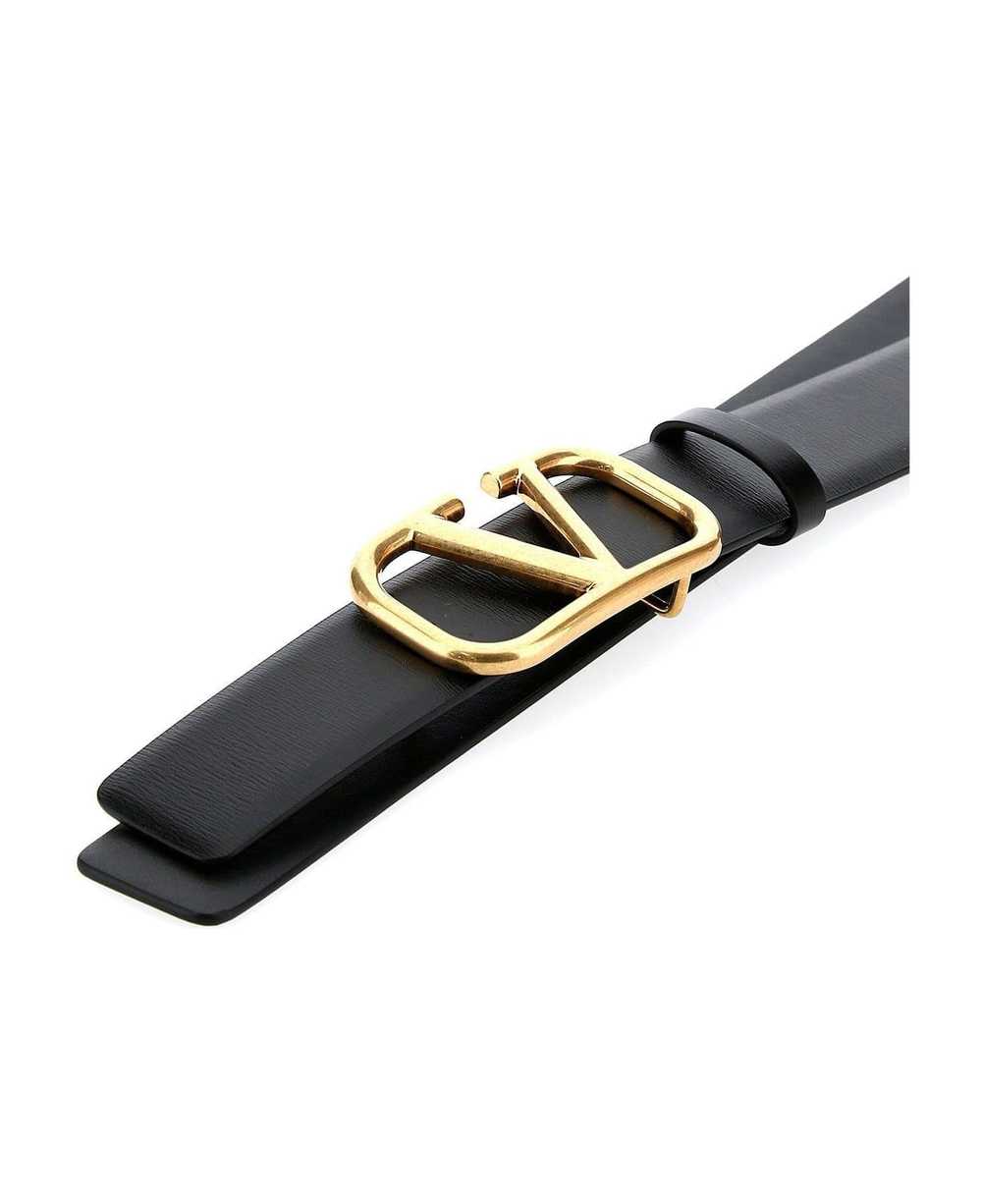 Valentino Black Leather Vlogo Signature Belt - image 4