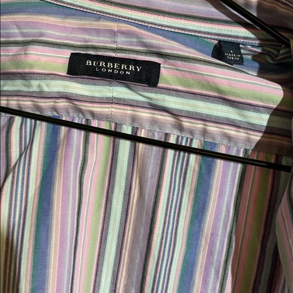 Burberry London Purple Multi Striped Shirt Vintage - image 10