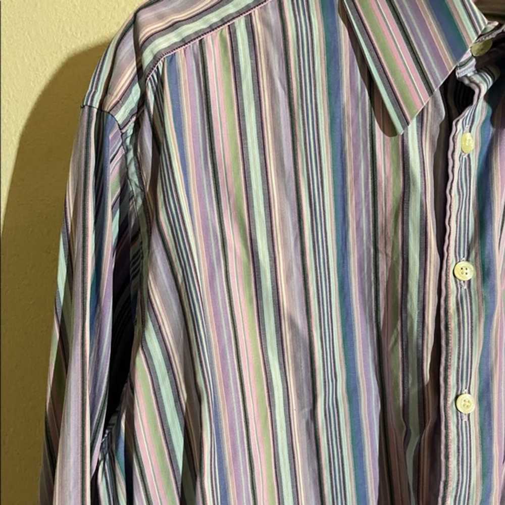 Burberry London Purple Multi Striped Shirt Vintage - image 12