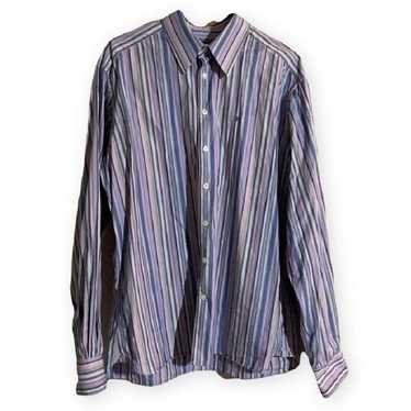 Burberry London Purple Multi Striped Shirt Vintage - image 1