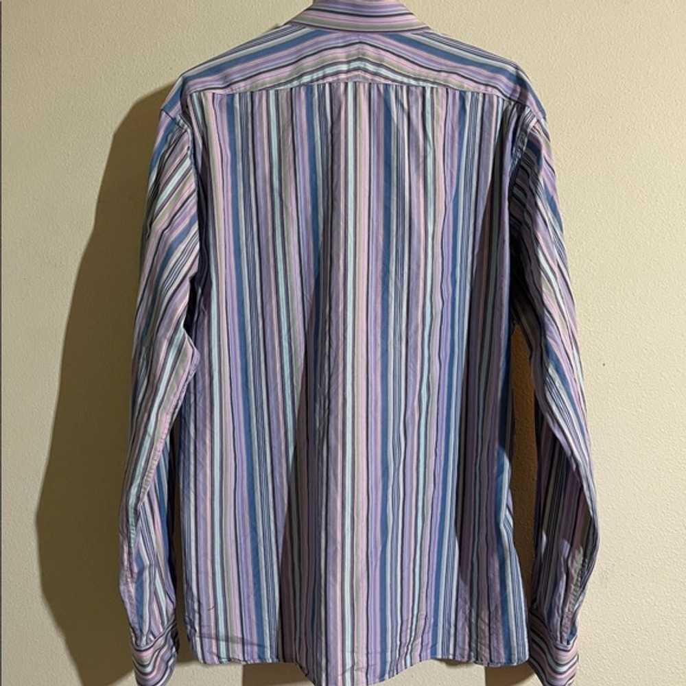 Burberry London Purple Multi Striped Shirt Vintage - image 2