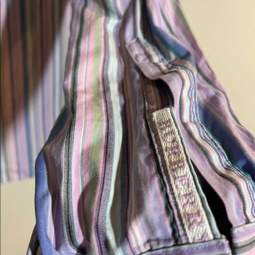 Burberry London Purple Multi Striped Shirt Vintage - image 5