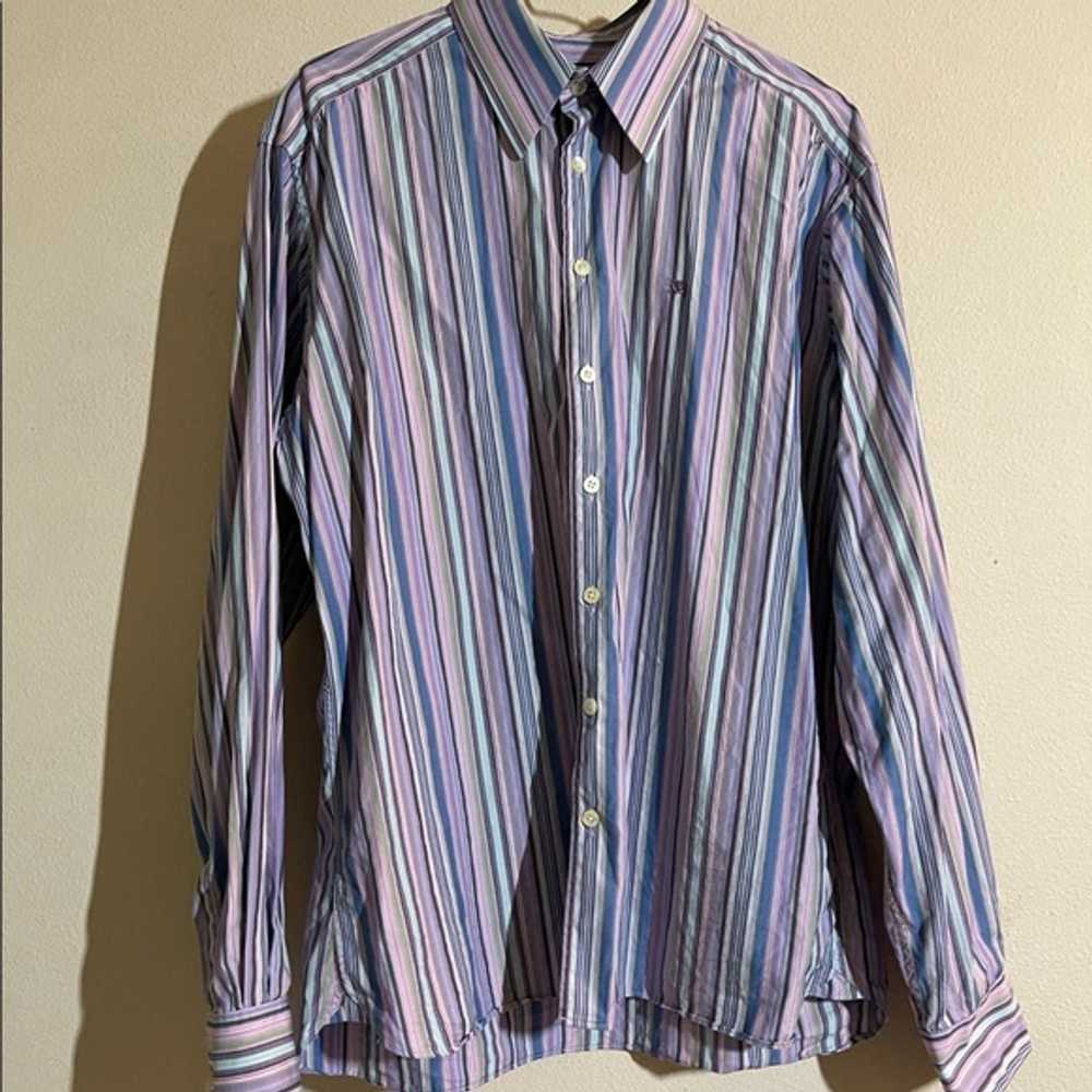 Burberry London Purple Multi Striped Shirt Vintage - image 6