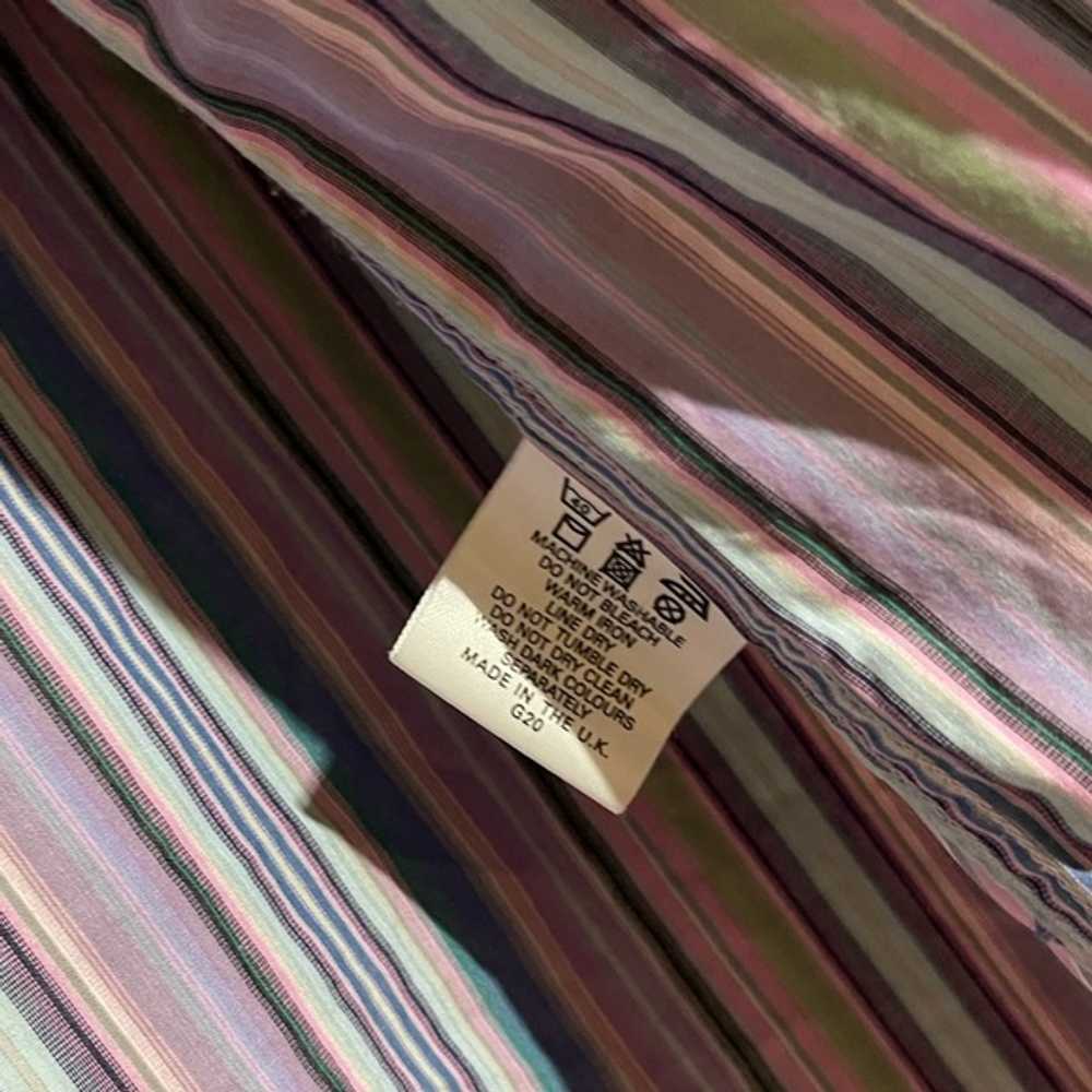 Burberry London Purple Multi Striped Shirt Vintage - image 9