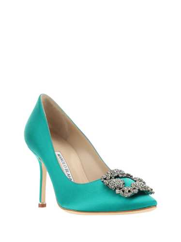 Manolo Blahnik Hangisi embellished satin pumps