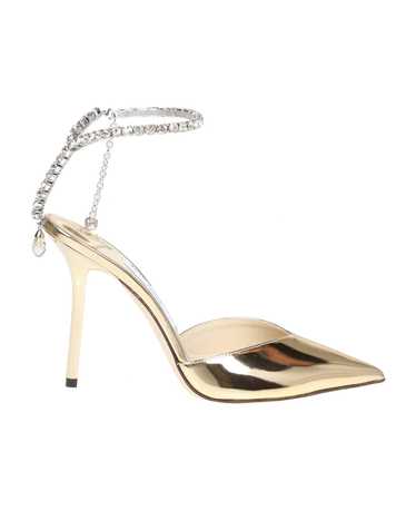 JIMMY CHOO Saeda 100 Decollete In Gold Metallic Le