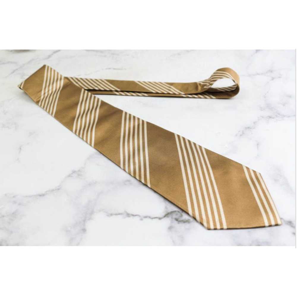 Drakes Drakes London Striped Gold and White Tie H… - image 4