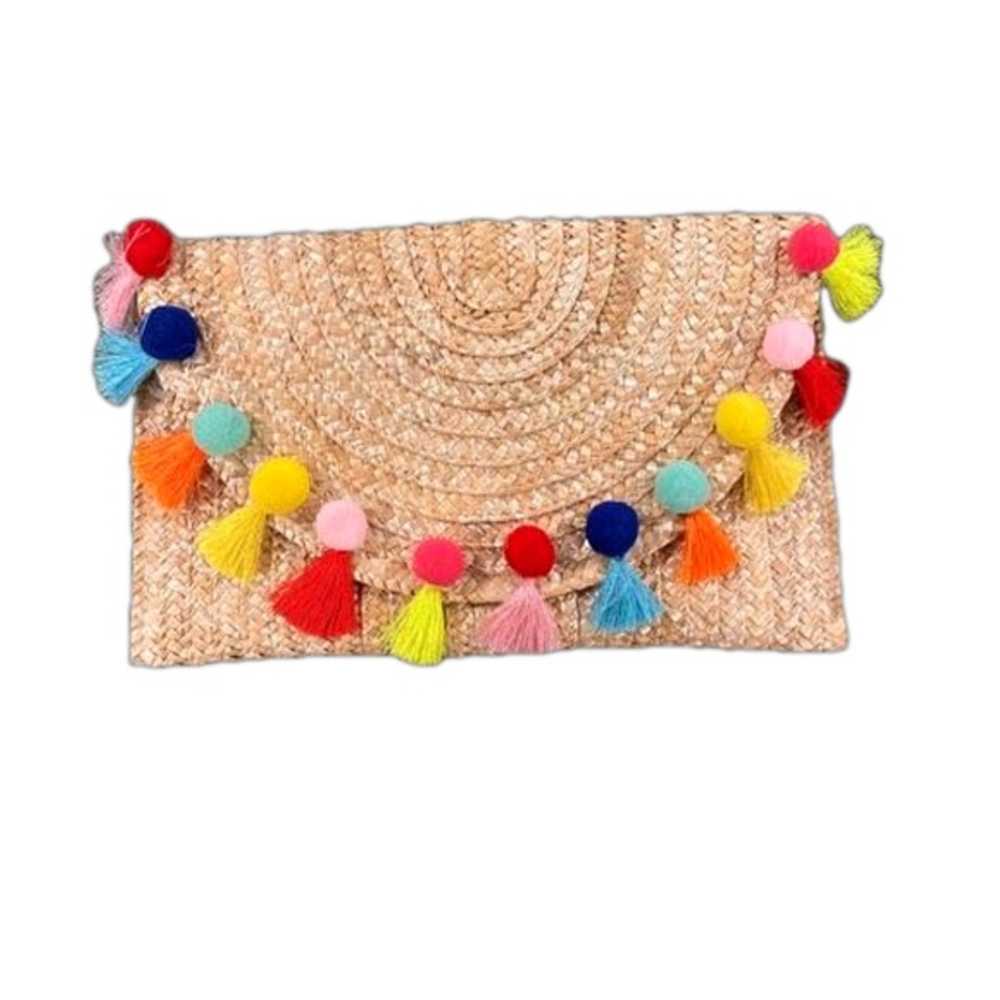 Pom Pom Straw Clutch - image 1