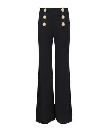 Balmain Knit Flare Pants With Six Jewel Buttons