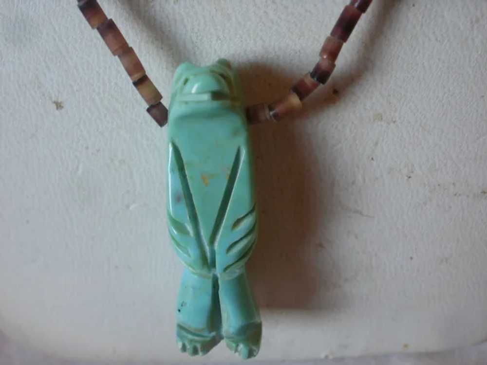 Vintage Carved Fetish Heishi Necklace - image 11