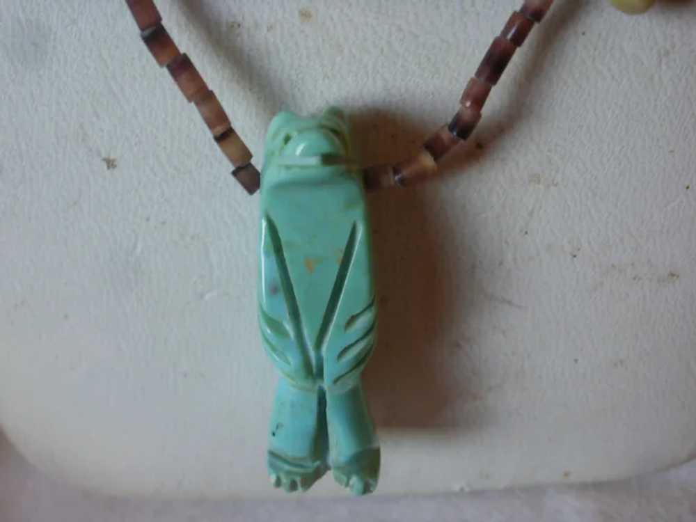 Vintage Carved Fetish Heishi Necklace - image 8