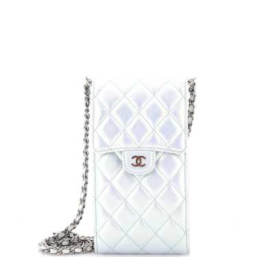 CHANEL CC Flap Phone Holder Crossbody Bag Quilted 