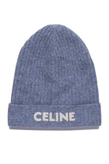 Celine Celine Wool Logo Beanie in Cloud Blue