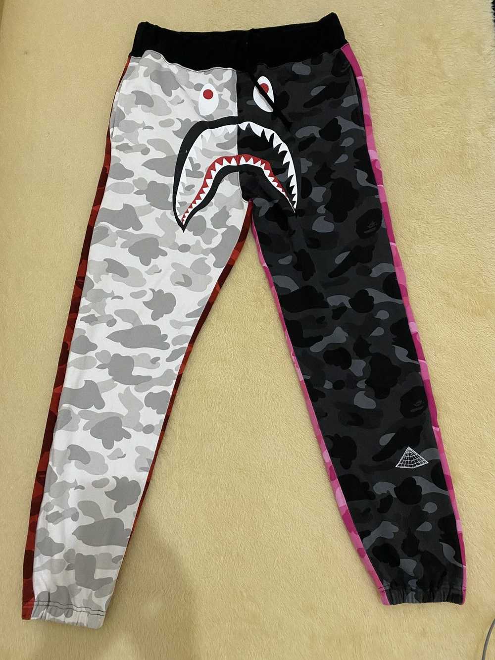 Bape Crazy Camo Shark Sweat Pants - image 1