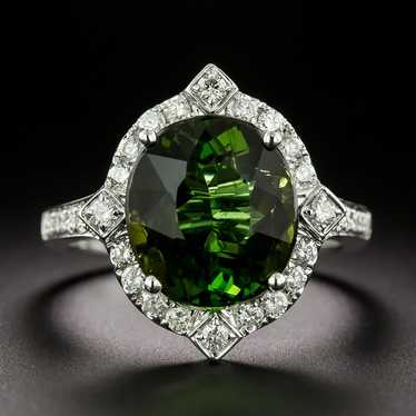 Art Deco-Style Tourmaline and Diamond Ring - image 1