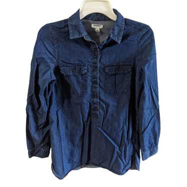 Old Navy Old Navy Dark Blue Chambray Popover Long… - image 1