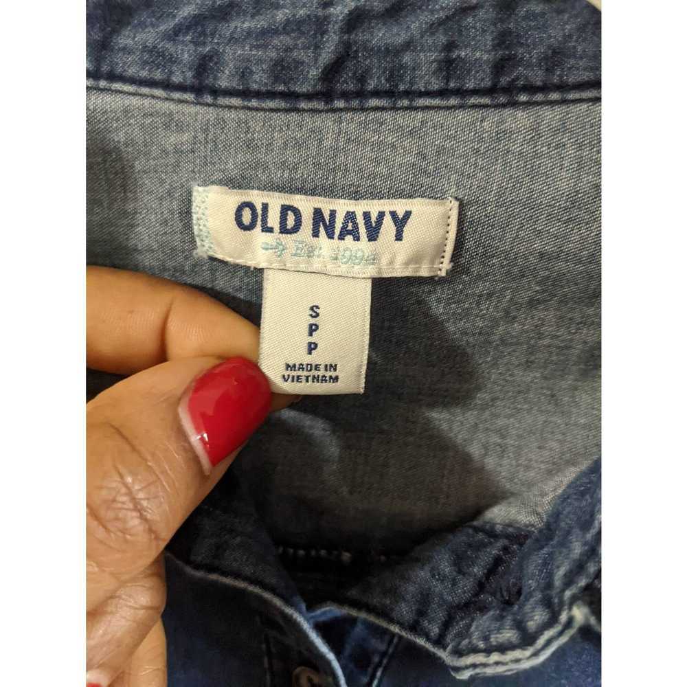 Old Navy Old Navy Dark Blue Chambray Popover Long… - image 3