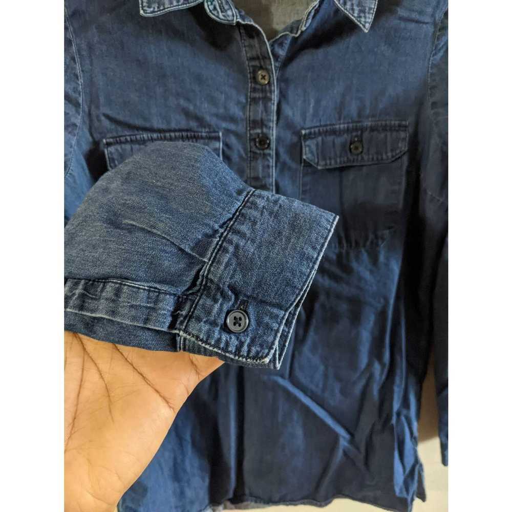 Old Navy Old Navy Dark Blue Chambray Popover Long… - image 6