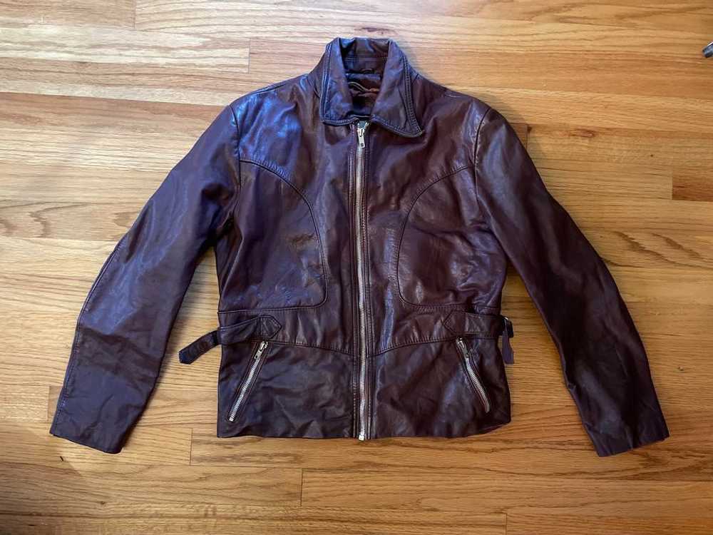 Random Vintage Bomber Flight Leather Jacket (40) … - image 1