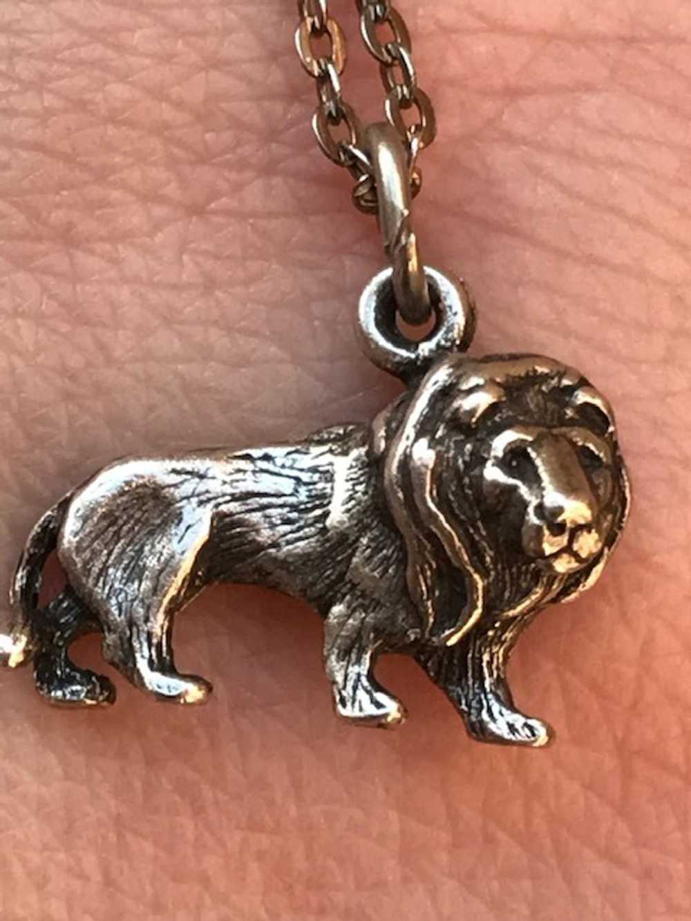 Unknown Silver Sterling silver Lion Leo necklace … - image 5